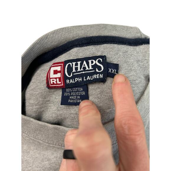 Vintage Chaps Ralph Lauren Gray Crewneck Sweatshirt Embroidered Logo Size XXL - Picture 5 of 6
